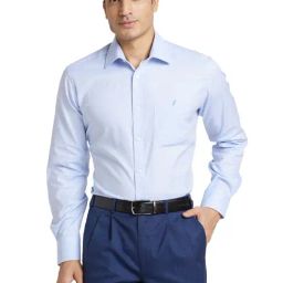 Park Avenue Blue Luxus Fit Texture Shirt-image-63