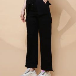 Global Republic Black Regular Fit Mid Rise Cargos-image-47