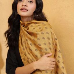 Fabindia Yellow Printed Stole image 4