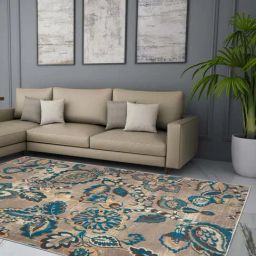 Welspun Blissful Brown Polyester 400 GSM Anti Skid Area Rugs-15