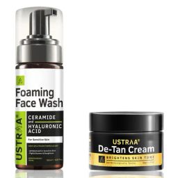 Ustraa Ceramide & Hyaluronic Acid Foaming Face Wash & De-Tan Cream Combo-image-3