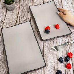 Servewell Green & Black Double Toned Serving Rectangular Platter - Set of 2 image 2