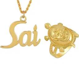 MEMOIR Adult Gold-Plated Finger Ring & Pendant With Chain-picture-46