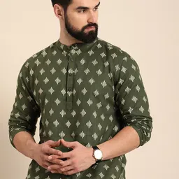 Anouk Men Geometric Printed Cotton Kurta-picture-21
