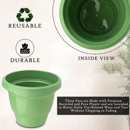 Kuber Industries Set Of 4 Green Planter With Pot image 5
