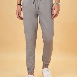 Urban Ranger By Pantaloons Light Grey Cotton Slim Fit Joggers-image-97