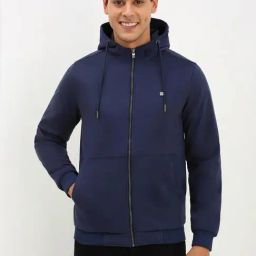 Allen Solly Navy Regular Fit Hooded Jacket-picture-17