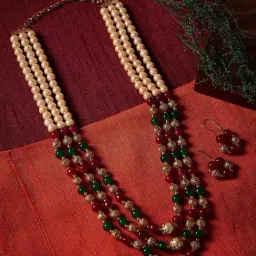 Panash Multicoloured Handcrafted Jewellery Set-image-5