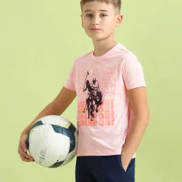 U.S. Polo Assn. Boys Pink Cotton Printed T-Shirt-picture-27