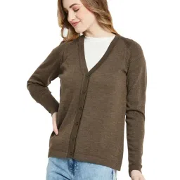 Monte Carlo Brown Wool Open Front Cardigan image 3