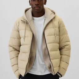 GAP Khaki Regular Fit Solid Puffer Jacket-image-43