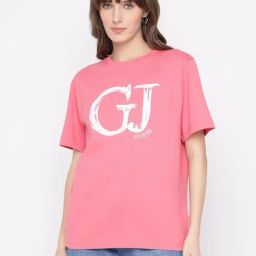 Guess Pink Printed Regular Fit T-Shirt-picture-10