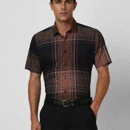 Van Heusen Black Regular Fit Checks Shirt-picture-6