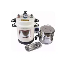 Florix Nation Pressure Cooker Type Autoclave 13 L Epoxy Finish with Dressing Drum & Instrument Tray-image-92