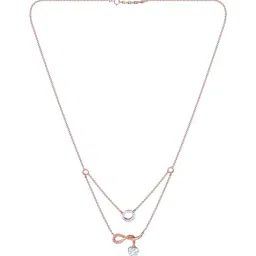 Bhima Jewels 18k (750) Rose Gold Diamond Layered Elegance Fancy Chain Necklace for Women-picture-11