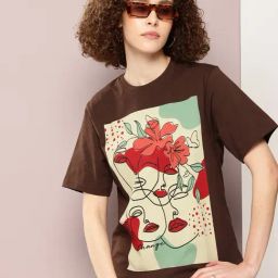 Dillinger Brown Cotton Printed Oversized T-Shirt-image-8