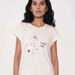 Dreamz By Pantaloons Almost Mauve Comfort Fit Printed Night T-Shirt-picture-31