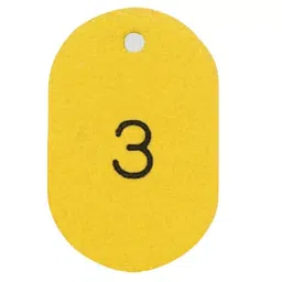 AS ONE Number Tag Large 41×60 mm Numbered L Styrene & PMMA Acrylic Yellow, 8-6657-15 (Set of 50 pcs)-21
