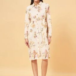 Honey by Pantaloons Beige Floral Print Shirt Dress-image-79