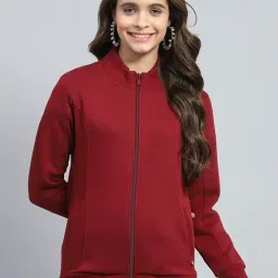 Monte Carlo Maroon Cotton Blend Solid Full Sleeve Sweatshirt-picture-38