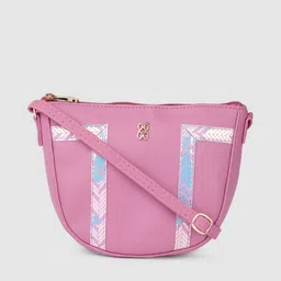 Baggit Pink Iridescent Stripe Sling Bag-image-25