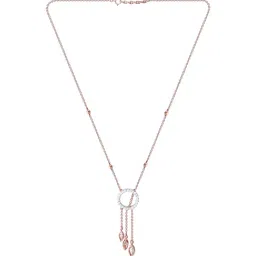 Bhima Jewels 18k (750) Rose Gold Diamond Gilded Oval Fancy Chain Necklace for Women-picture-10