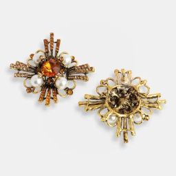 Sohi Gold Plated Party Designer Stone Stud Earrings image 4