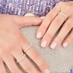 Accessorize London Women's Crystal Sparkle Rings Set Of Three White-image-15