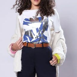 Vero Moda White Cotton Printed T-Shirt-13