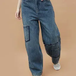 Ginger By Lifestyle Mid Blue Cotton Regular Fit Jeans-image-85