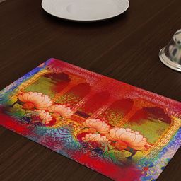 SEJ by Nisha Gupta Red Set of 2 Printed Table Placemats image 1