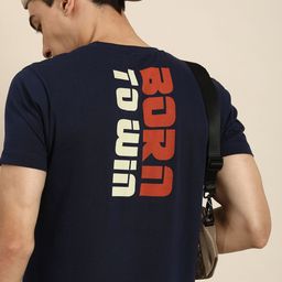 Moda Rapido Men Navy Blue Back Typography Printed T-shirt-image-80