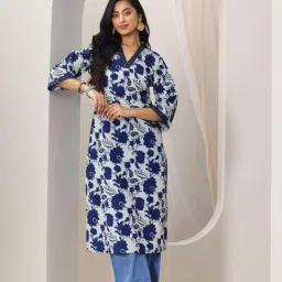 Libas Blue Floral Printed Kurta-picture-21