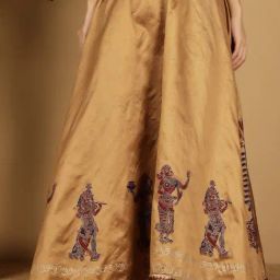 Kaanchie Nanggia Beige Silk Skirt-picture-25