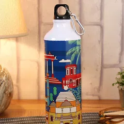 PENTADECO Blue & Green Single Aluminium Printed Single Wall Vacuum Water Bottle-image-41