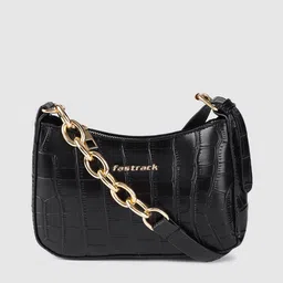 Fastrack Women Black Textured Sling Bag-8