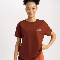 MISCHIEF MONKEY Women Printed Extended Sleeves Pockets T-shirt-image-63