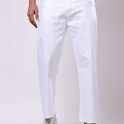 EDITLOOK Men Loose Relaxed Fit Mid-Rise Regular Non Stretchable Jeans-32