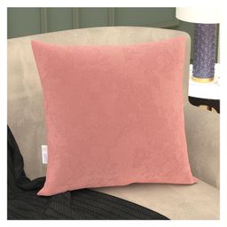 MYARMOR Micro Fiber Square Pillow with Velvet Cover - Peach-25