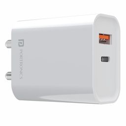 Portronics POR-1446 Adapto 45 20W Mach USB andType-C Dual Output Super Fast Charger  USB A Adaptor for iPhone Android and Other Type C Enabled Devices-White-image-40