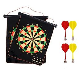 VGRASSP 15 Inch Magnetic Dart Board Game for Kids Double Sided Foldable Dart Board Game Toy for Kids with 4 Free Magnetic Darts-3