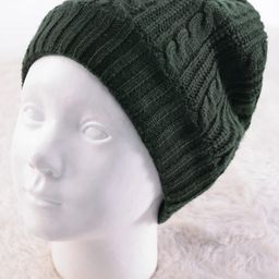 Pine Kids Knit Cable Design Winter Cap - Dark Green-picture-23