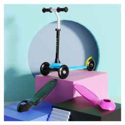 Lifelong Foldable Kids  Scooter with 3 Changeable Standing Deck & 3-Level Adjustable Handlebar - Blue-15