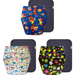 Dumbledo Premium Cloth Diaper with Leak-Proof, Absorbent 6-layer Black Insert - Dryfeel with Comfortable Fit for 3 Months to 3 Years, Pack of 3-19