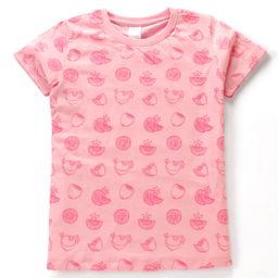 Tango Single Jersey Knit Half Sleeves T-Shirt With Lemon Print - Pink-image-54