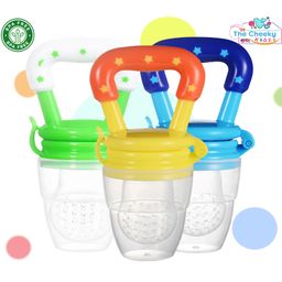 The Cheeky Kidzz Pack of 3 Baby Fresh Fruit Vegetable Food Feeder Sucker Nibbler Teether Soothers BPA Free For Babies/Toddlers/Newborns (MULTCOLORS)-18