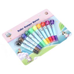 Skoolster Premium Roller Stamper Markers 10 Pcs Set, Dual-Tip Markers with Fun Rolling Stamps for Kids, Washable & Non-Toxic ( Unicorn)-image-95