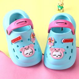 Cute Walk by Babyhug Backstrap Closure Clogs With Applique - Light Blue-image-75