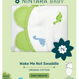 NINTARA BABY Wake Me Not Swaddle Wrap 100% Organic Cotton, Ultra-Soft Newborn Sleep Sack with Safe Velcro (0-3 Months)-picture-7