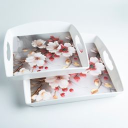 Superware Melamine Serving Tray Set Sakura Matte (Set Of 2) image 2